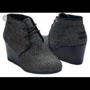 Toms Desert Wedge Bootie-Herringbone